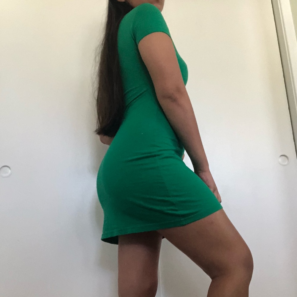 American Apparel Apple Green Bodycon Polo Dress 🍏